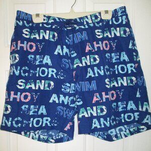 Brooks Brothers Mens Drawstring Elastic Mesh Lined Blue Swim Trunk NWOT - Large